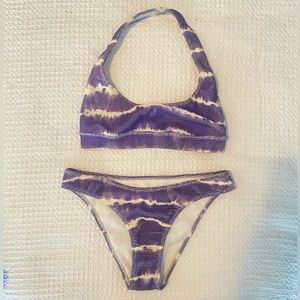 Pacsun LA Hearts Bikini Ruched Ruffle Swimsuit Georgia Scrunch Cheeky Bottoms